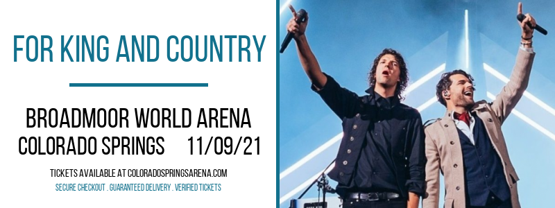 For King and Country at Broadmoor World Arena tickets For King and Country at Broadmoor World Arena